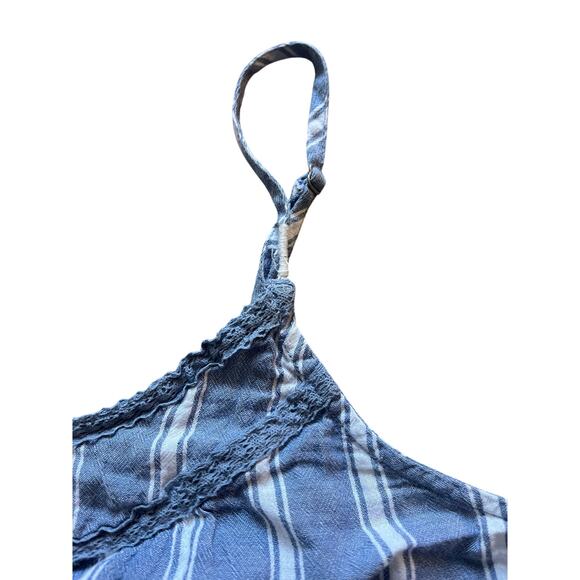 Abercrombie 100% Cotton Womens Blue White Striped Tank Top Adjustable Straps (S) - Picture 3 of 5